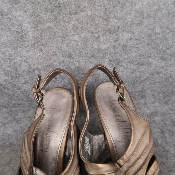 Sam & Libby Shoes Womens 7.5 Slingback Pumps Stiletto Peep Toe Formal High Heels - Picture 3 of 13